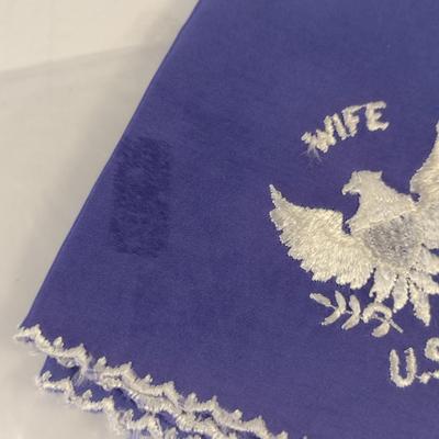 Sale Photo Thumbnail #169: Antique WWII Era Embroidered Sweetheart Handkerchief