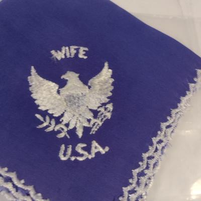 Sale Photo Thumbnail #170: Antique WWII Era Embroidered Sweetheart Handkerchief