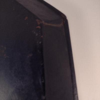 Sale Photo Thumbnail #183: Antique Tin Serving Tray by North Tinsmiths of Fly Creek, NY - Circa 1830- Approx 20" x 14 1/4".  Item has wear to finish- please see all pictures for condition.