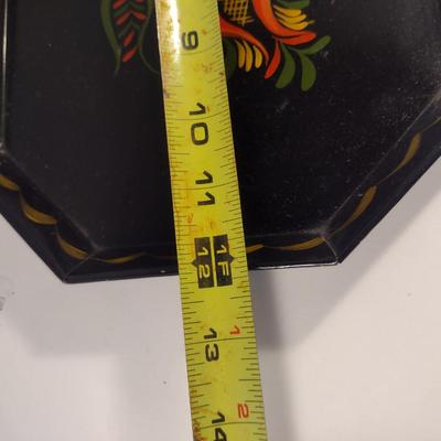 Sale Photo Thumbnail #192: Vintage Pair of Hand Painted Metal Serving Trays