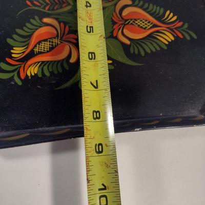 Sale Photo Thumbnail #193: Vintage Pair of Hand Painted Metal Serving Trays