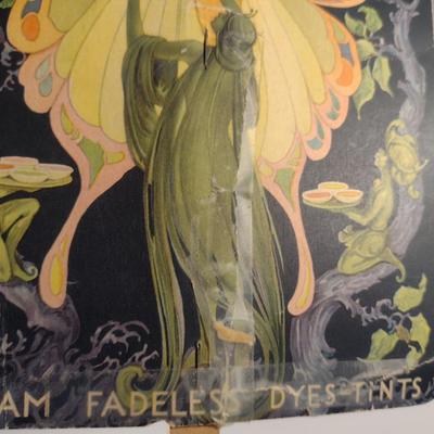 Sale Photo Thumbnail #211: Vintage Advertising Hand Fans.  Square fan has been repaired with tape- please see all pictures.