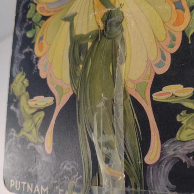 Sale Photo Thumbnail #212: Vintage Advertising Hand Fans.  Square fan has been repaired with tape- please see all pictures.