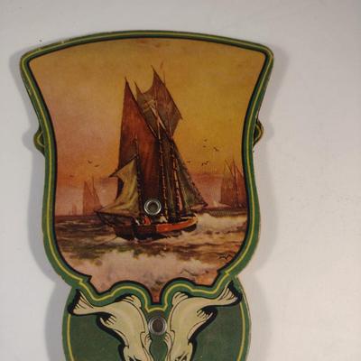 Sale Photo Thumbnail #206: Vintage Advertising Hand Fans.  Square fan has been repaired with tape- please see all pictures.