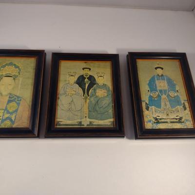 Sale Photo Thumbnail #213: Collection of Framed Chinese Ancestor Portraits- Set of Three- Approx 6 3/4" x 4 3/4"