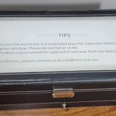 New 8 Watch 2 level Leather Black Jewelry Box