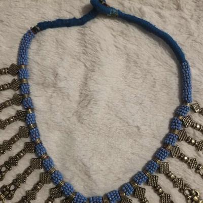 KUCHI AFGHAN STYLE TRIBAL NECKLACE VINTAGE 80s