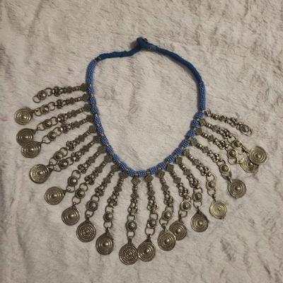 KUCHI AFGHAN STYLE TRIBAL NECKLACE VINTAGE 80s