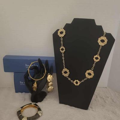 Lia Sophia necklace and stretch bracelet 2 designer bracelets
