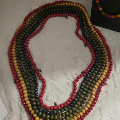Multi wood bead, necklace, single wood necklace