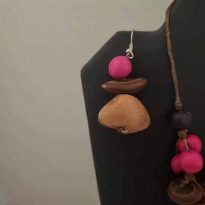 Primitive style necklace, Earrings, Bracelet set