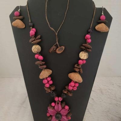 Primitive style necklace, Earrings, Bracelet set