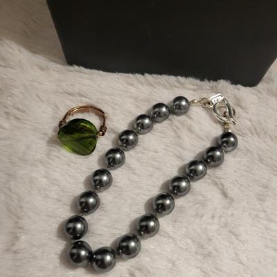 Purple stone necklace With 925 clasp, Carol Lee black necklace, JNY bracelet, misc.