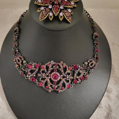 Vintage brooch and necklace