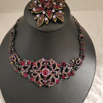 Vintage brooch and necklace
