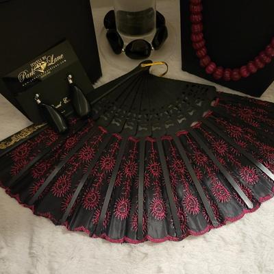 Park Lane Earrings, Black and Fuchisa Lot.