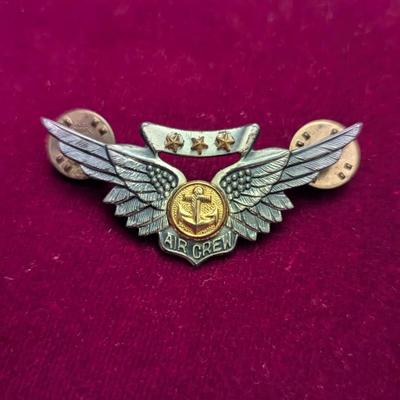 Sale Photo Thumbnail #2650: US 1/20 Silver Filled 307 Air Crew Badge #12