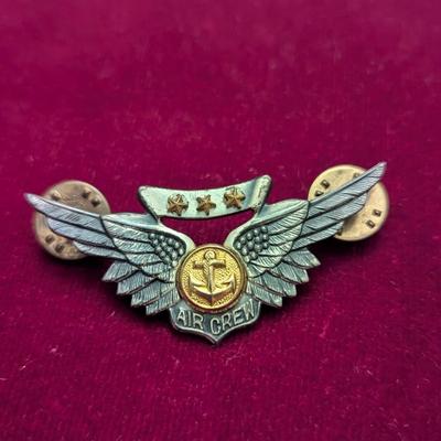 Sale Photo Thumbnail #2651: US 1/20 Silver Filled 307 Air Crew Badge #12