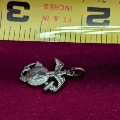 Sale Photo Thumbnail #2677: Vintage Sterling USMC Charm #18