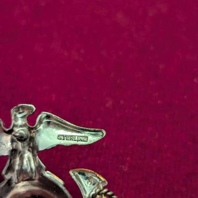 Sale Photo Thumbnail #2693: USMC Sterling Eagle Globe & Anchor Cap Badge #21