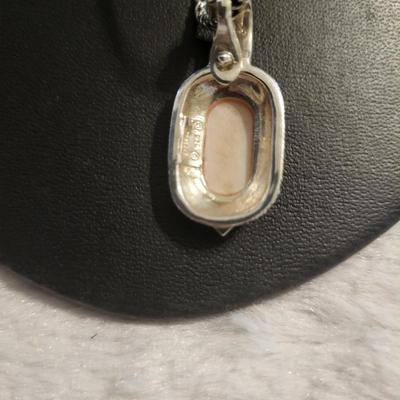 Marcasite mother of Pearl 925 necklace and earrings