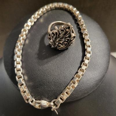 Sterling lot 40 g ring size 5