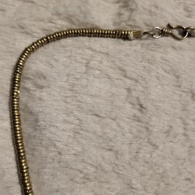 925 vintage Lapis Lazuli necklace tiny beads are brass 80 grams