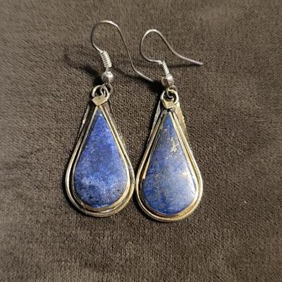 925 lapis earrings, Sajen Abalone Paua shell and Amethyst pendant. 16 g.