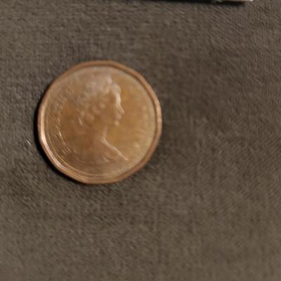 Silver standing quarter can’t read date 1906 Indian head nickel 1956 D wheat penny 1986 Canadian penny