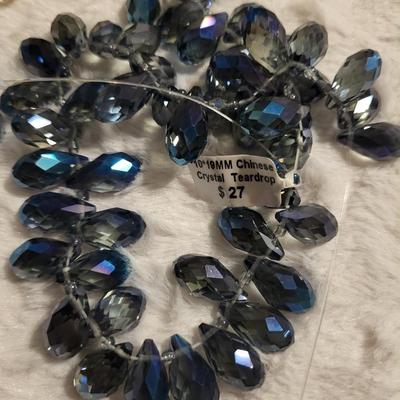 10 inch 19mm Chinese Crystal teardrop 3 strands