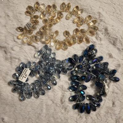 10 inch 19mm Chinese Crystal teardrop 3 strands
