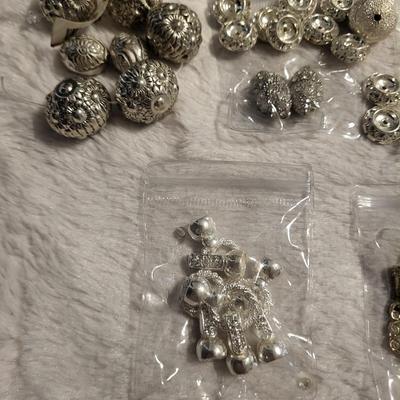 Beads and findings, silver, and gold tone