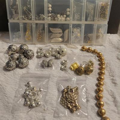 Beads and findings, silver, and gold tone