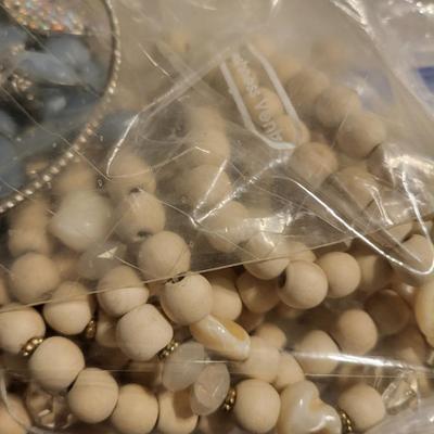 Buttons and broken craft jewelry
