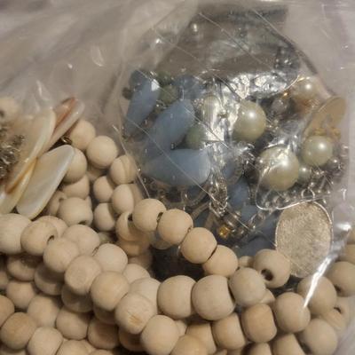Buttons and broken craft jewelry