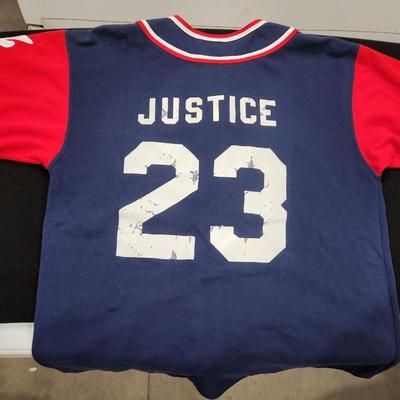 Vintage Atlanta Braves David Justice #23 Starter Game Jersey Medium M 90s