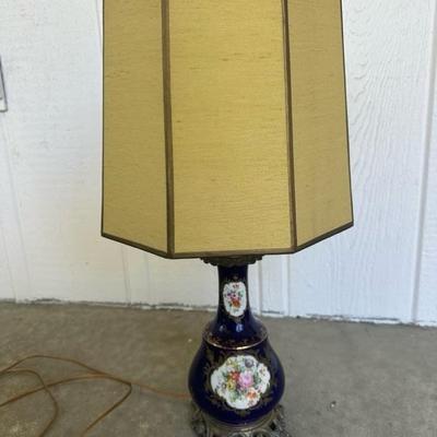 Navy blue vintage lamp