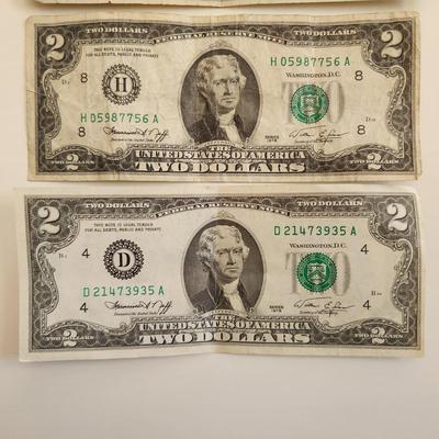 Four $2 Federal Reserve Notes