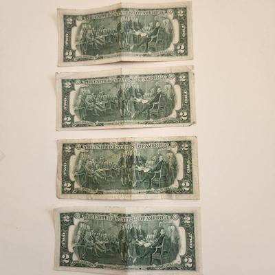 Four $2 Federal Reserve Notes