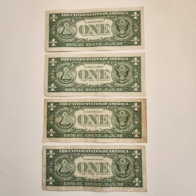 Four $1 Silver Certificate Notes