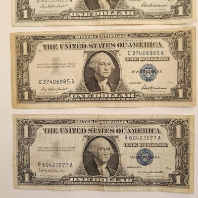 Four $1 Silver Certificate Notes