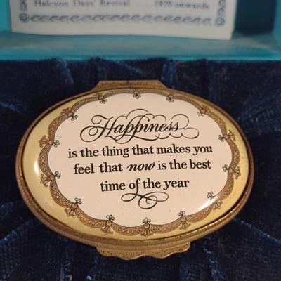 Sale Photo Thumbnail #244: Bilston & Battersea Enameled Box 'Happiness'- With Original Box and COO