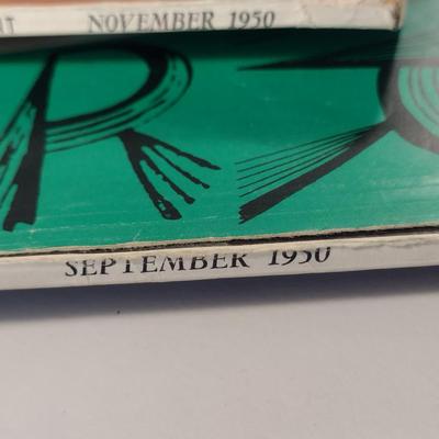 Sale Photo Thumbnail #284: Vintage Flair Magazine- Five Issues- Sept 1950 to Jan 1951.  Four issues in good condition, one is heavily worn.