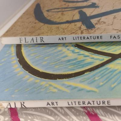 Sale Photo Thumbnail #277: Vintage Flair Magazine- Five Issues- Sept 1950 to Jan 1951.  Four issues in good condition, one is heavily worn.