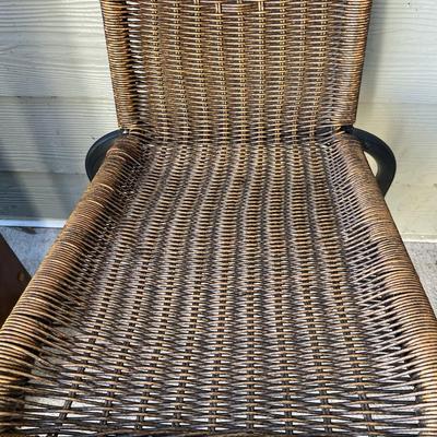 Pair of Patio Metal and Faux Wicker Chairs