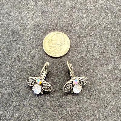 Sale Photo Thumbnail #512: Wings have a open-lattice design. For pierced earrings.