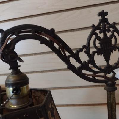 Sale Photo Thumbnail #2312: Antique Victorian Design Metal Post Floor Lamp with Shade