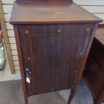 Sale Photo Thumbnail #2247: Vintage Mahogany Phonograph and Record Cabinet