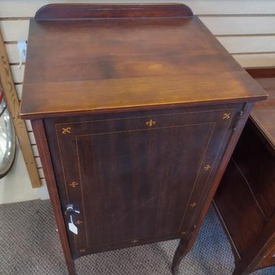 Sale Photo Thumbnail #2246: Vintage Mahogany Phonograph and Record Cabinet