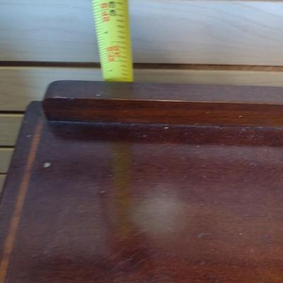 Sale Photo Thumbnail #2263: Antique Mahogany Inlaid Edwardian Style Writing Table